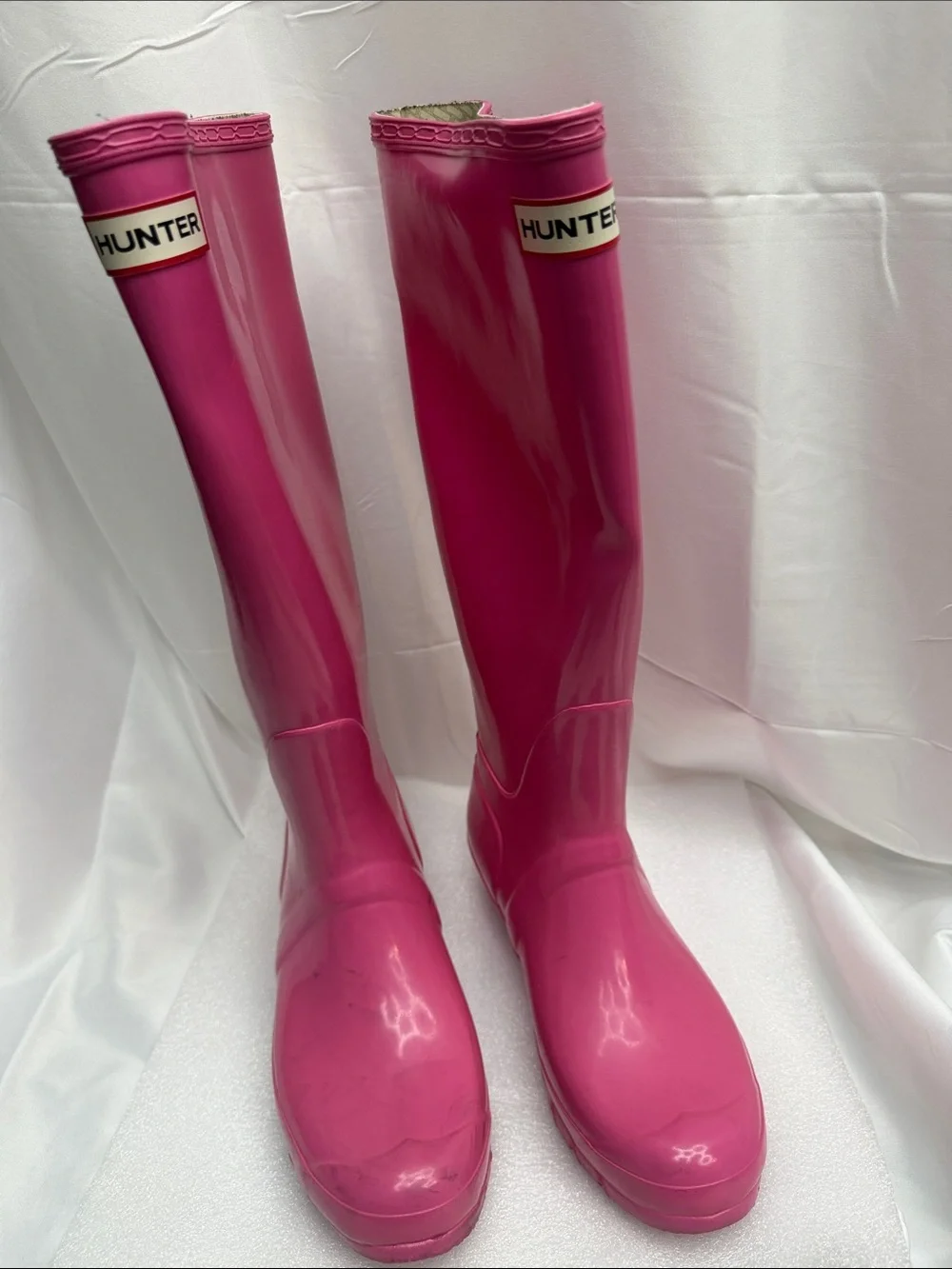 Hunter Pink Gloss Tall Rain Boots